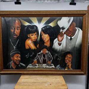 Rare Hip Hop R&B missing you Legends 2pac‎ Bob Marley Aaliyah Left Eye 41"x29"